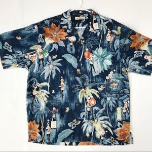 Tommy Bahama Cool Yule Hawaiian Christmas Shirt M